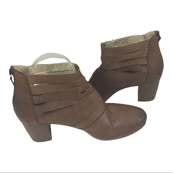 Josef Siebel Ankle Boots Brown Block Heel Bootie - Picture 9 of 12